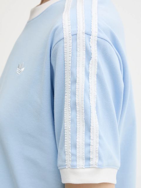 adidas Originals t-shirt bawełniany Ruffle 3S Tee damski kolor niebieski KC8820