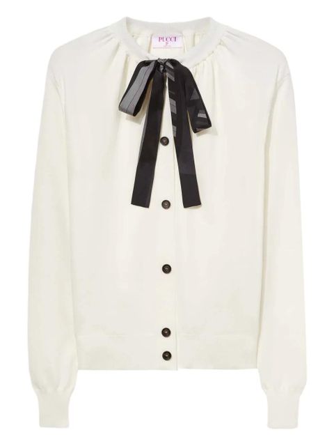 PUCCI ribbon-detailed cardigan - White - zdjęcie produktu nr 1