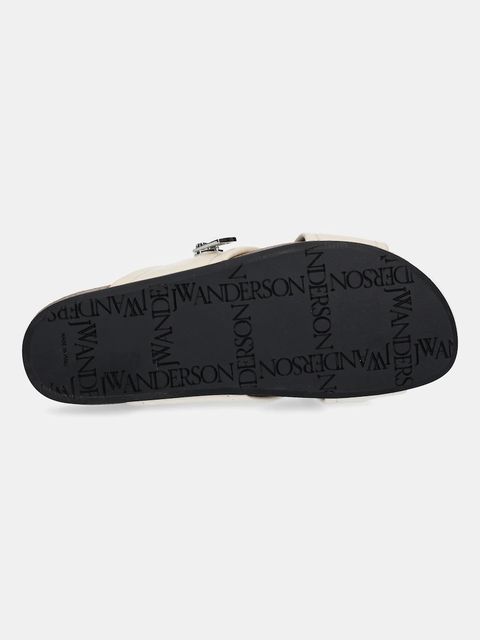 JW Anderson klapki skórzane Biker Loafer damskie kolor beżowy SN0107 LA0268 002