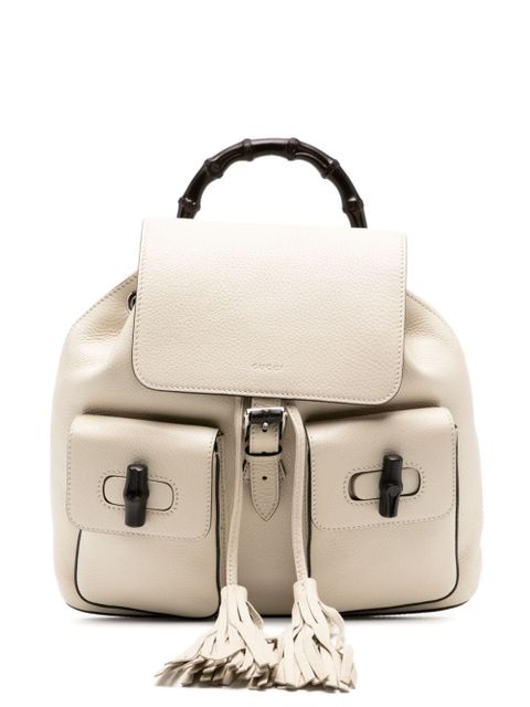 Gucci leather backpack - Neutrals