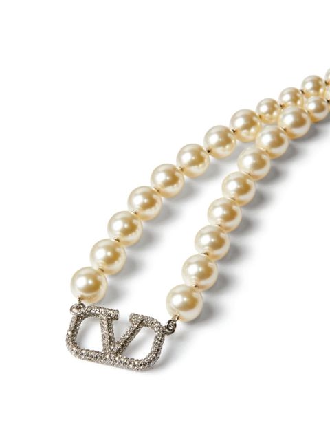 Valentino Garavani VLogo Signature pearl necklace - Neutrals