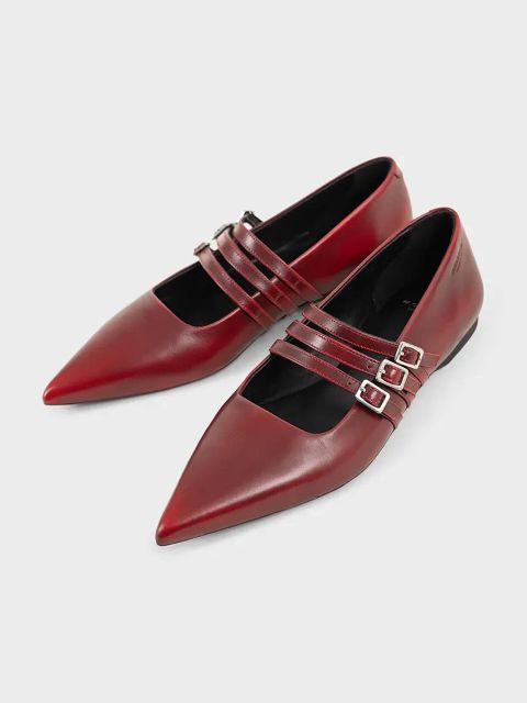 Vagabond Shoemakers baleriny skórzane HERMINE kolor czerwony 5833-218-47