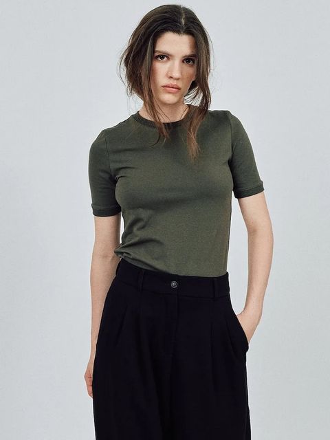 MUUV. t-shirt bawełniany damskie kolor zielony - zdjęcie produktu nr 1