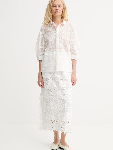 MUNTHE spódnica POMI kolor biały maxi prosta 252120325228