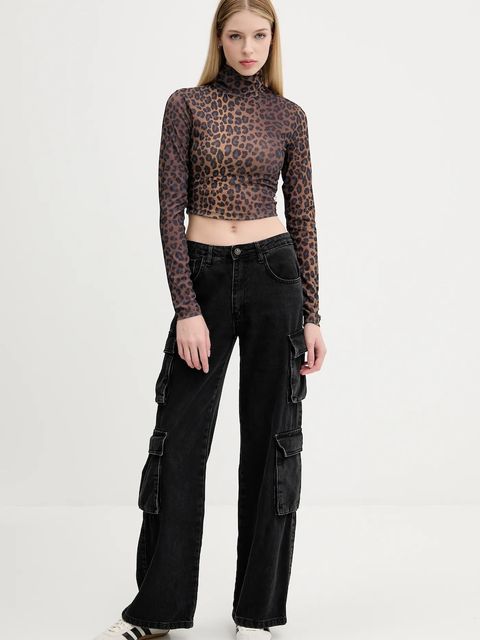 adidas Originals longsleeve Long Sleeve Tee kolor brązowy z golfem JW2772 - zdjęcie produktu nr 2