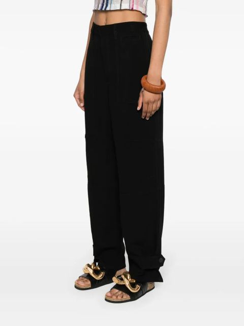 LOEWE Anagram-tab tapered trousers - Black