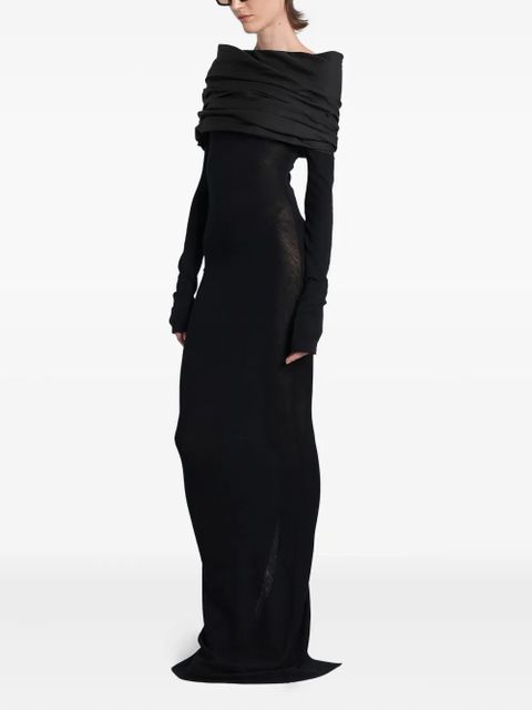 ENTIRE STUDIOS draped-shoulder maxi dress - Black