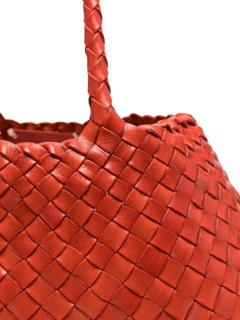 DRAGON DIFFUSION small Santa Croce woven leather shoulder bag - Orange