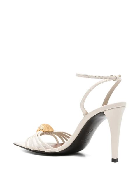 Giuseppe Zanotti Sunset crystal-embellished lambskin sandals - Neutrals