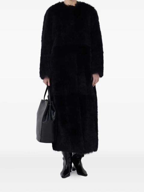 LouLou de Saison shearling panelled coat - Black