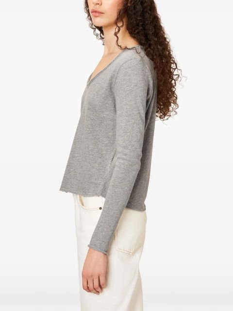 American Vintage long-sleeve V-neck T-shirt - Grey