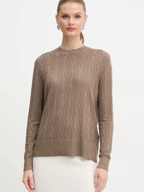 Armani Exchange sweter damski kolor brązowy lekki XW001317 AF16619 - zdjęcie produktu nr 1