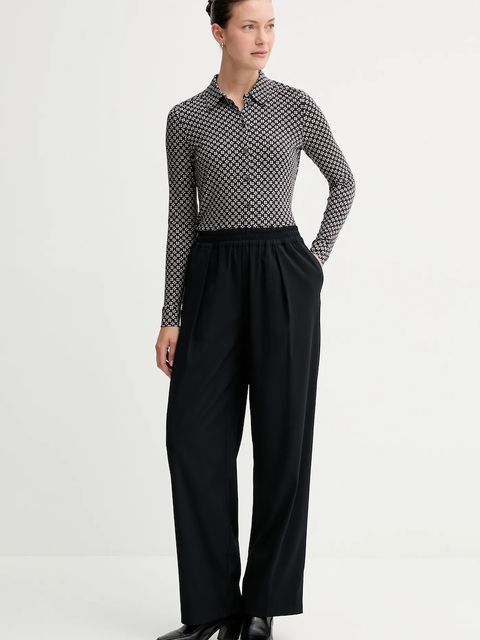 Marc O'Polo koszula damska kolor czarny regular z kołnierzykiem klasycznym 508226452319 - zdjęcie produktu nr 2