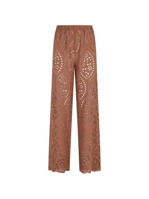 MC2 Saint Barth Inez broderie anglaise palazzo pants - Brown - zdjęcie produktu nr 1
