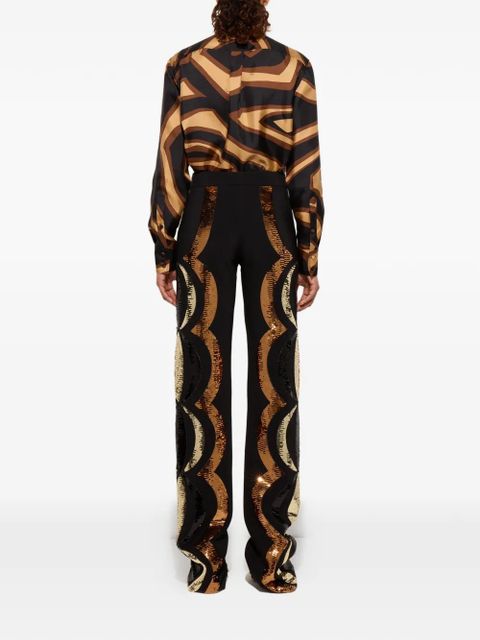 PUCCI sequin-embellished straight-leg trousers - Black