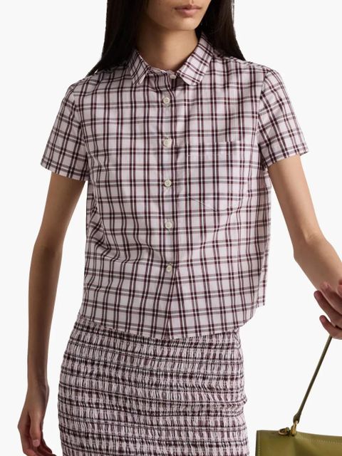 Prada check-print cotton shirt - Pink