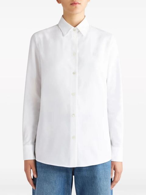ETRO Pegaso-embroidered cotton shirt - White