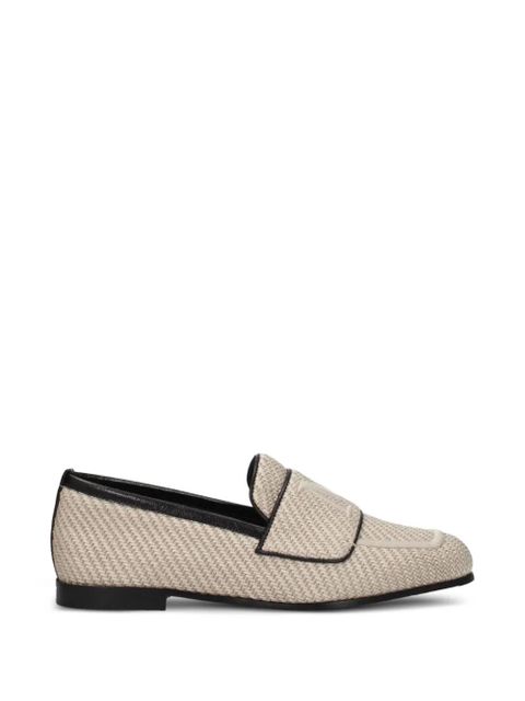 Max Mara woven leather-trim loafers - Neutrals - zdjęcie produktu nr 1