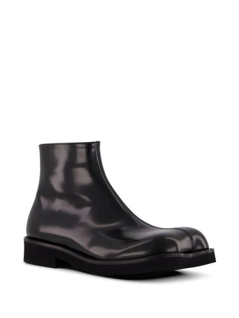 MM6 Maison Margiela square-toe leather boots - Black - zdjęcie produktu nr 2