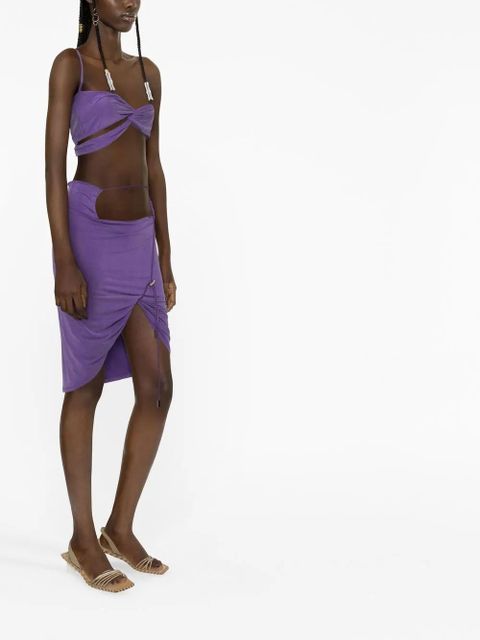 Jacquemus La jupe Espelho ruched miniskirt - Purple