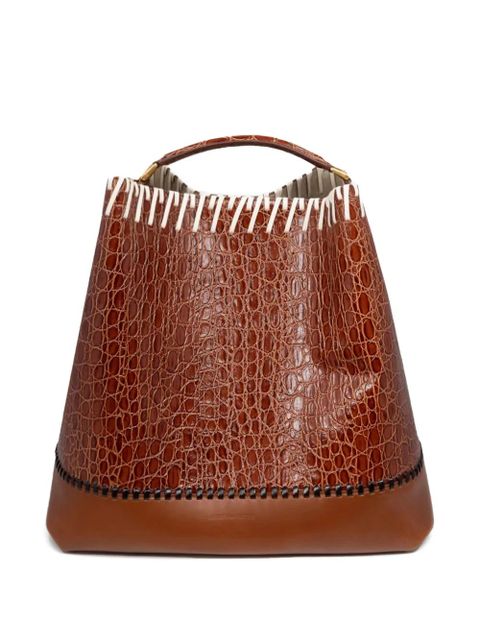 DRIES VAN NOTEN leather bucket bag - Brown