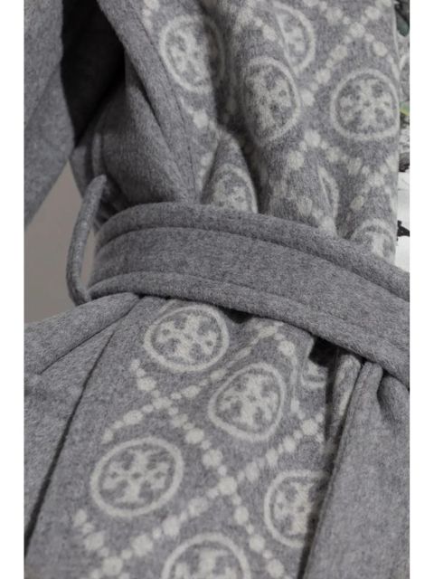Tory Burch monogram-lining coat - Grey