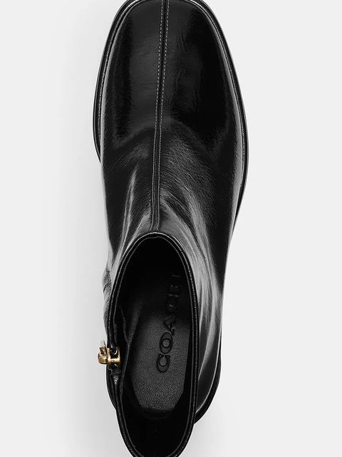 Coach botki skórzane Gigi Glazed damskie kolor czarny na słupku CCH46