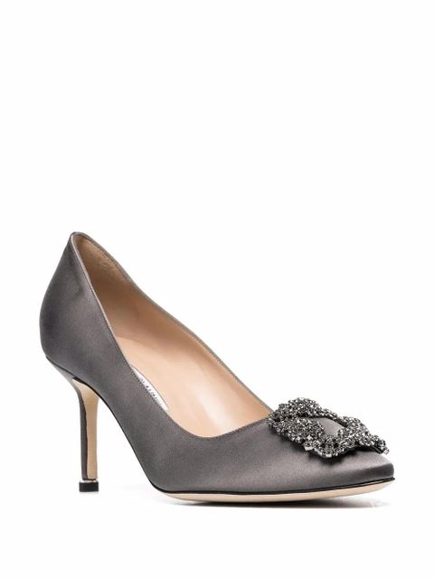Manolo Blahnik 70mm Hangisi jewelled pumps - Grey - zdjęcie produktu nr 2