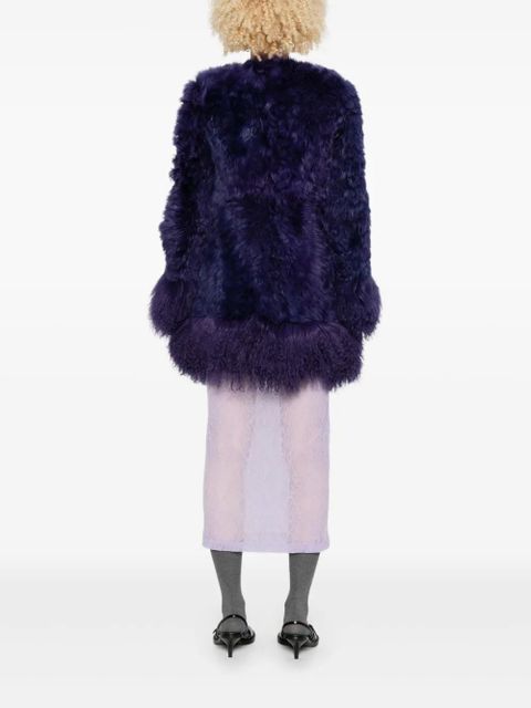 Miu Miu textured coat - Purple