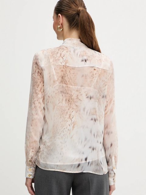 Marciano by Guess koszula VERITY damska kolor beżowy regular z wiązanym dekoltem 5BGH14 7310A - zdjęcie produktu nr 2