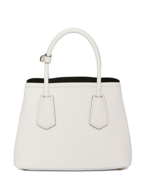 Prada Double Saffiano leather tote bag - White