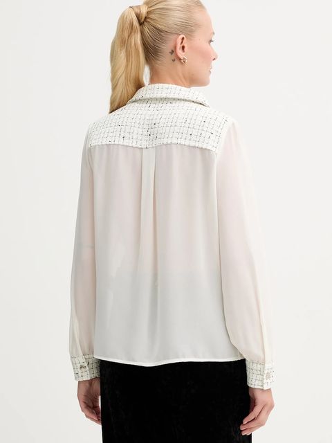 Morgan koszula damska kolor beżowy regular z kołnierzykiem klasycznym CGABY