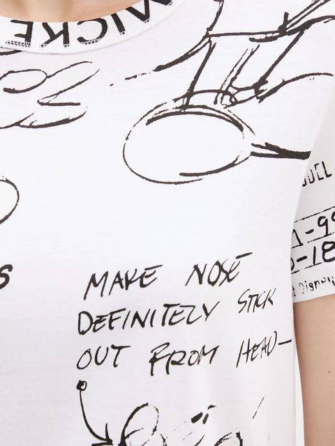 Desigual t-shirt bawełniany MICKEY SKETCH damski kolor biały 25WWTK03