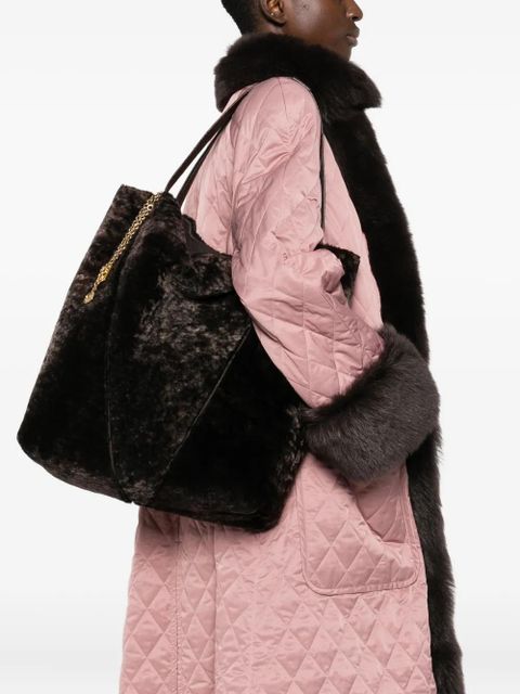 Chloé Spin shearling tote bag - Brown - zdjęcie produktu nr 2