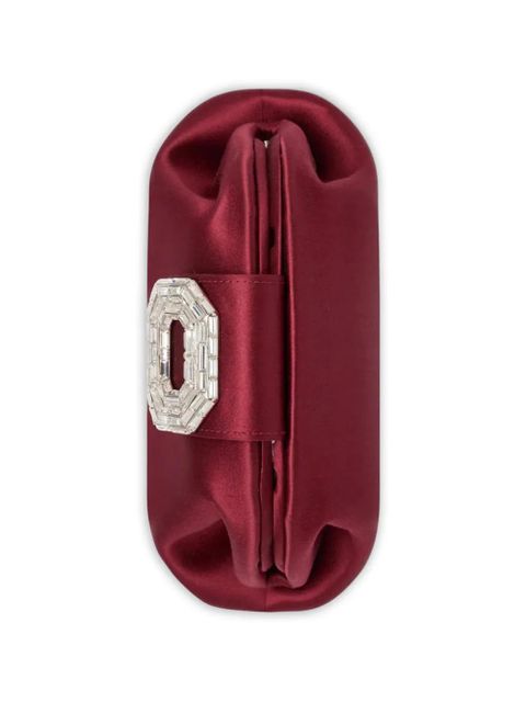 Amina Muaddi embellished chain clutch bag - Red