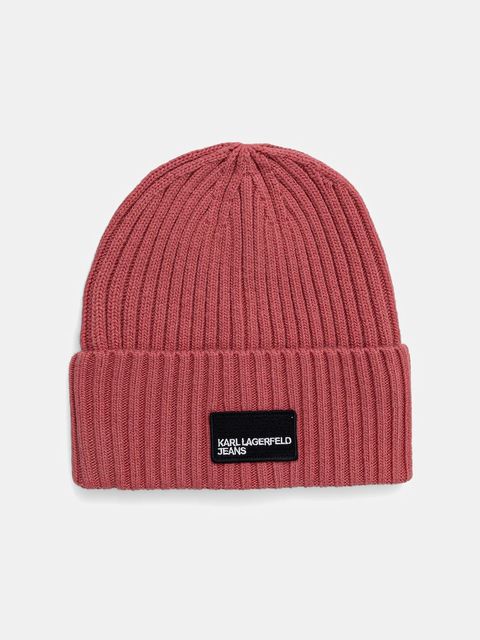 Karl Lagerfeld Jeans czapka z wełną kolor różowy A3W33111 - zdjęcie produktu nr 1