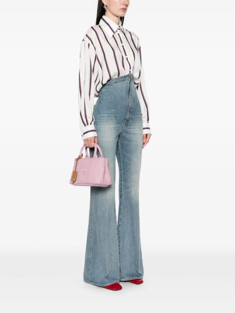 Prada logo-embroidered tote bag - Pink