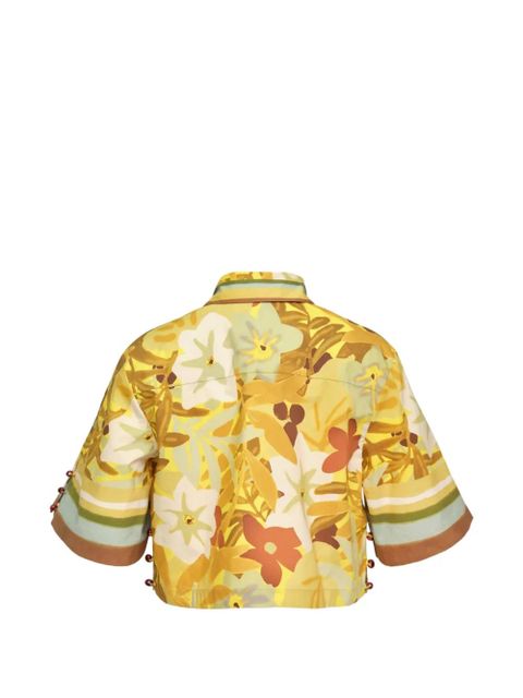 ALEMAIS Maxi Cropped floral-print shirt - Yellow - zdjęcie produktu nr 2
