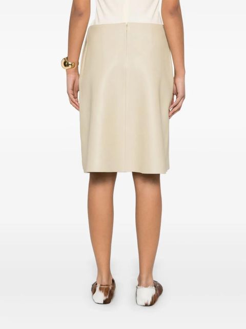 TOTEME leather mini skirt - Neutrals