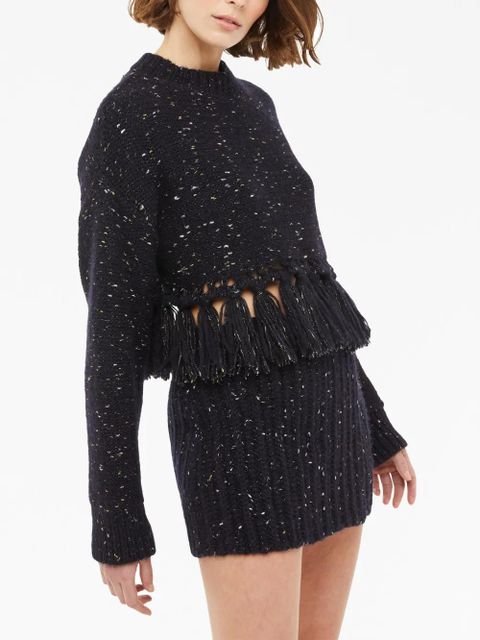 Alanui The Astral tasselled speckle-knit jumper - Blue