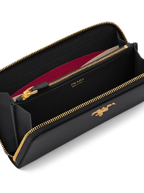 Prada large logo plaque wallet - Black