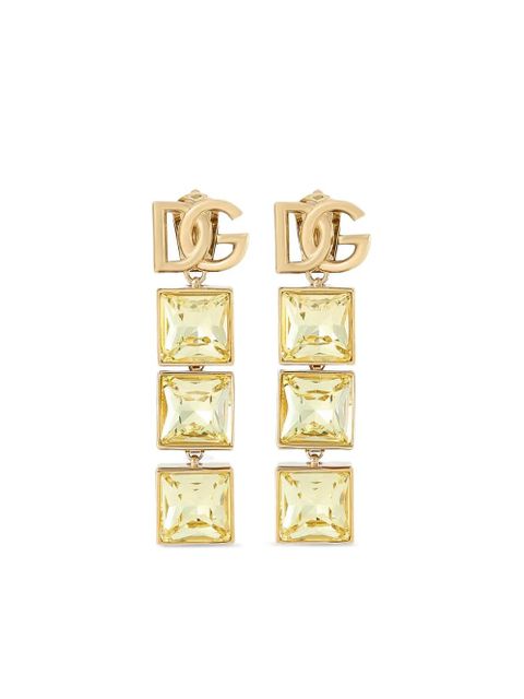 Dolce & Gabbana logo-plaque earrings - Gold - zdjęcie produktu nr 1