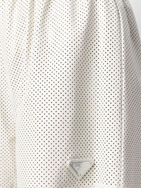 Prada high-waisted logo-plaque shorts - White
