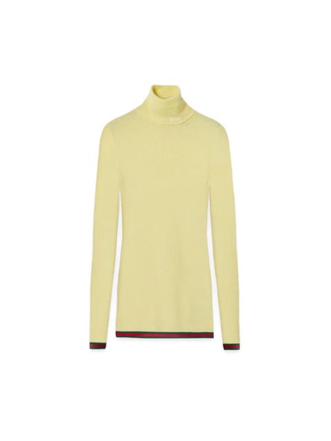 Gucci ribbed-knit turtleneck top - Yellow - zdjęcie produktu nr 2