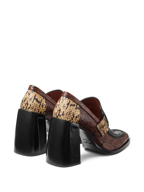 Jimmy Choo 80mm Tylor snakeskin-effect block-heel pumps - Brown - zdjęcie produktu nr 2