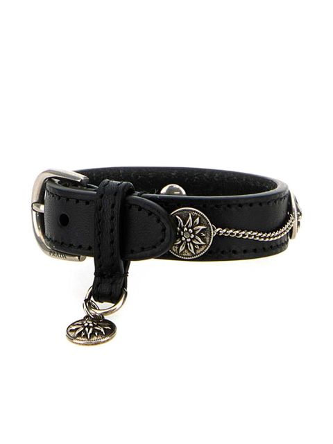 Prada floral-charm leather bracelet - Black - zdjęcie produktu nr 2