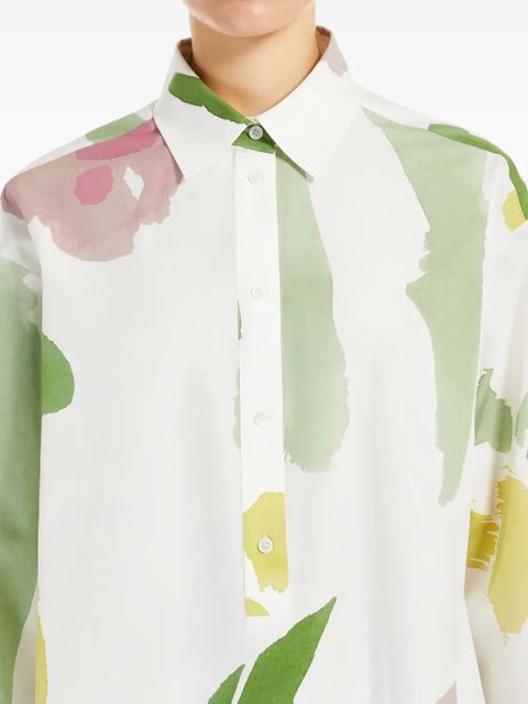 Max Mara Verace abstract-print long-sleeve shirt - White