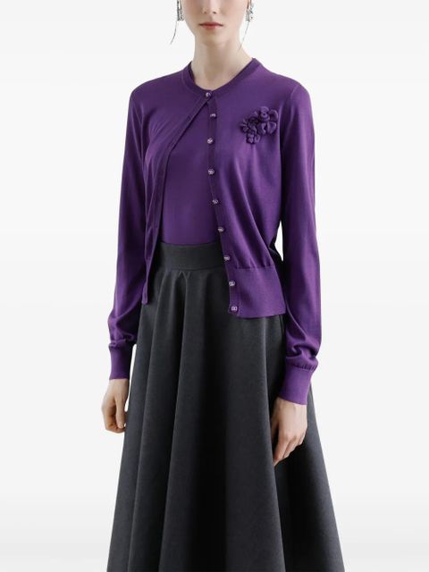 Dolce & Gabbana floral appliqué cardigan - Purple - zdjęcie produktu nr 2