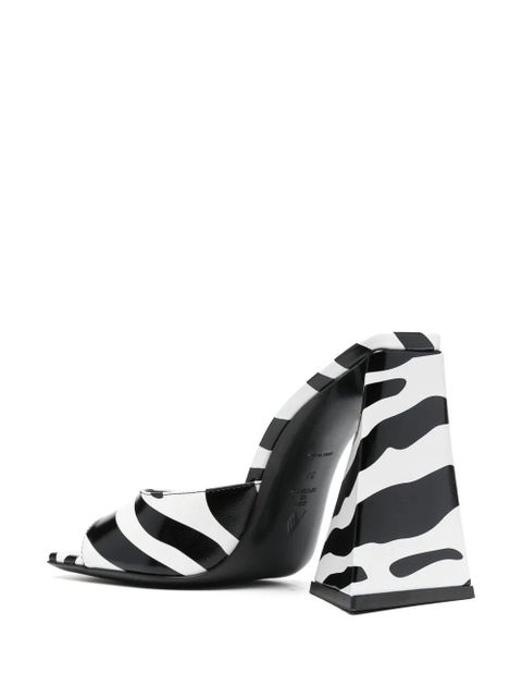 The Attico Devon zebra-print 115mm sandals - Black