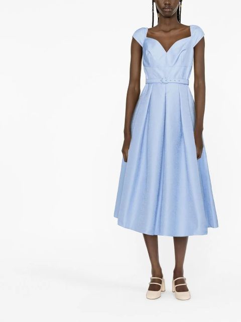 Self-Portrait pleated midi dress - Blue - zdjęcie produktu nr 2